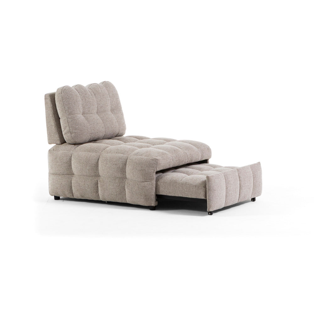 Flow – poltrona imbottita in bouclé con seduta regolabile