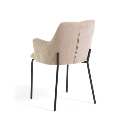 Rachele – Poltroncina in tessuto con gambe in metallo