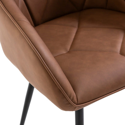Sibilla – Poltroncina in ecopelle con gambe in acciaio nero