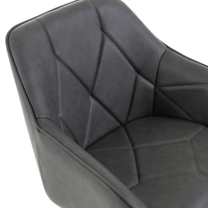 Sibilla – Poltroncina in ecopelle con gambe in acciaio nero