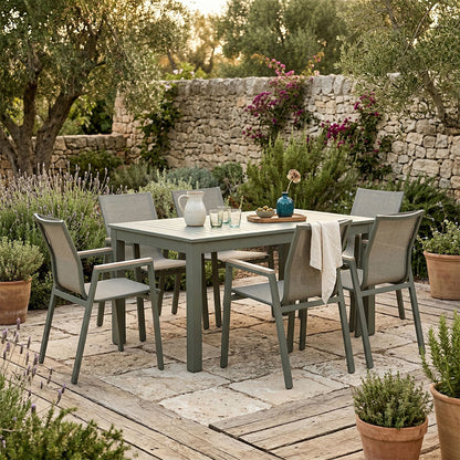 GARTEN-SET ALVARO AUSZIEHBAR + 6 DEVA