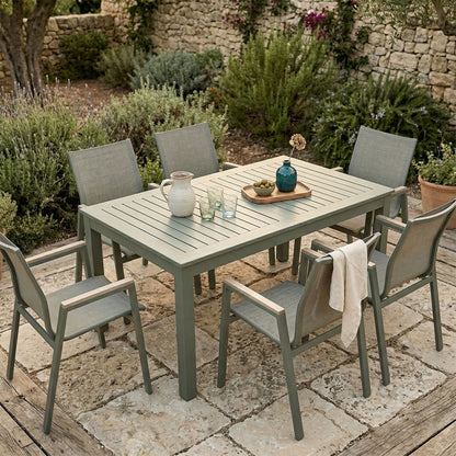 GARTEN-SET ALVARO AUSZIEHBAR + 6 DEVA