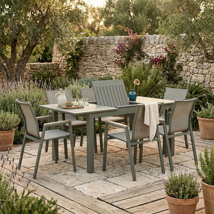 GARTEN-SET ALVARO AUSZIEHBAR + 6 DEVA