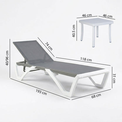LIEGESTÜHLE COSTA MIT TISCH