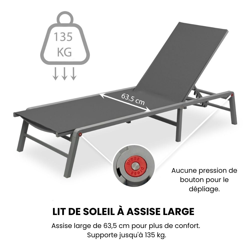 LIEGESTÜHLE DUNA MIT TISCH