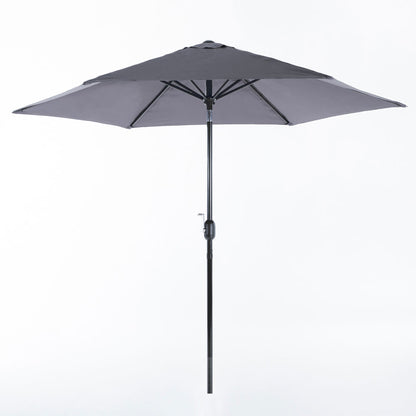 Levante – ombrellone esagonale da giardino 270 cm con manovella, colore grigio