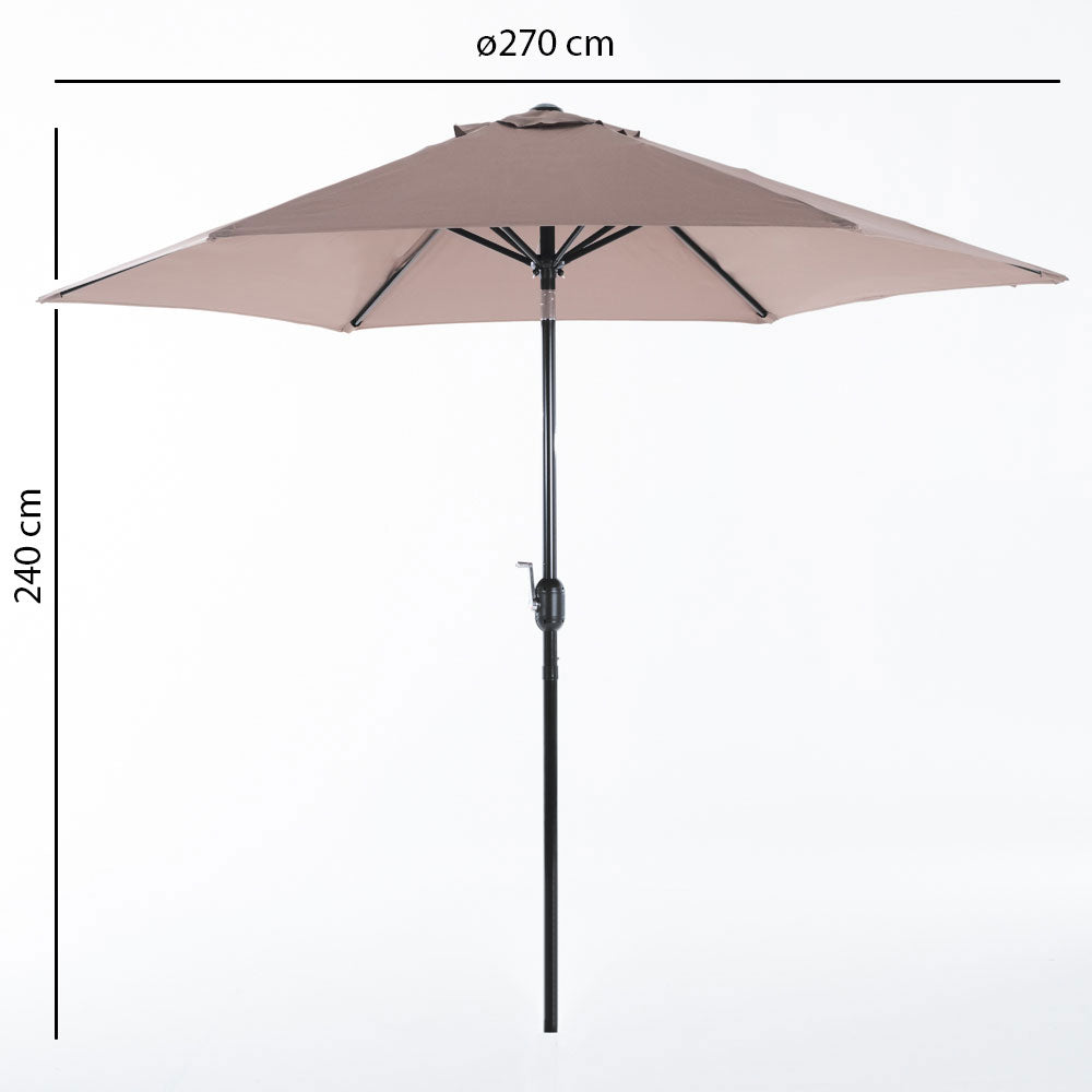 Levante – ombrellone esagonale da giardino 270 cm con manovella