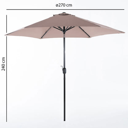 Levante – ombrellone esagonale da giardino 270 cm con manovella