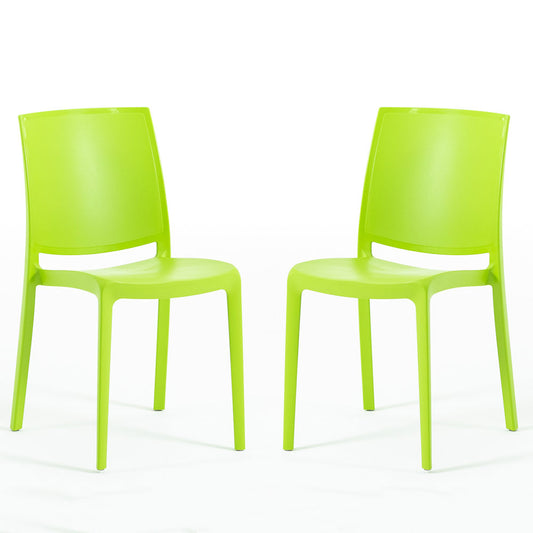 Carmen – sedia in polipropilene dal design lineare, colore lime